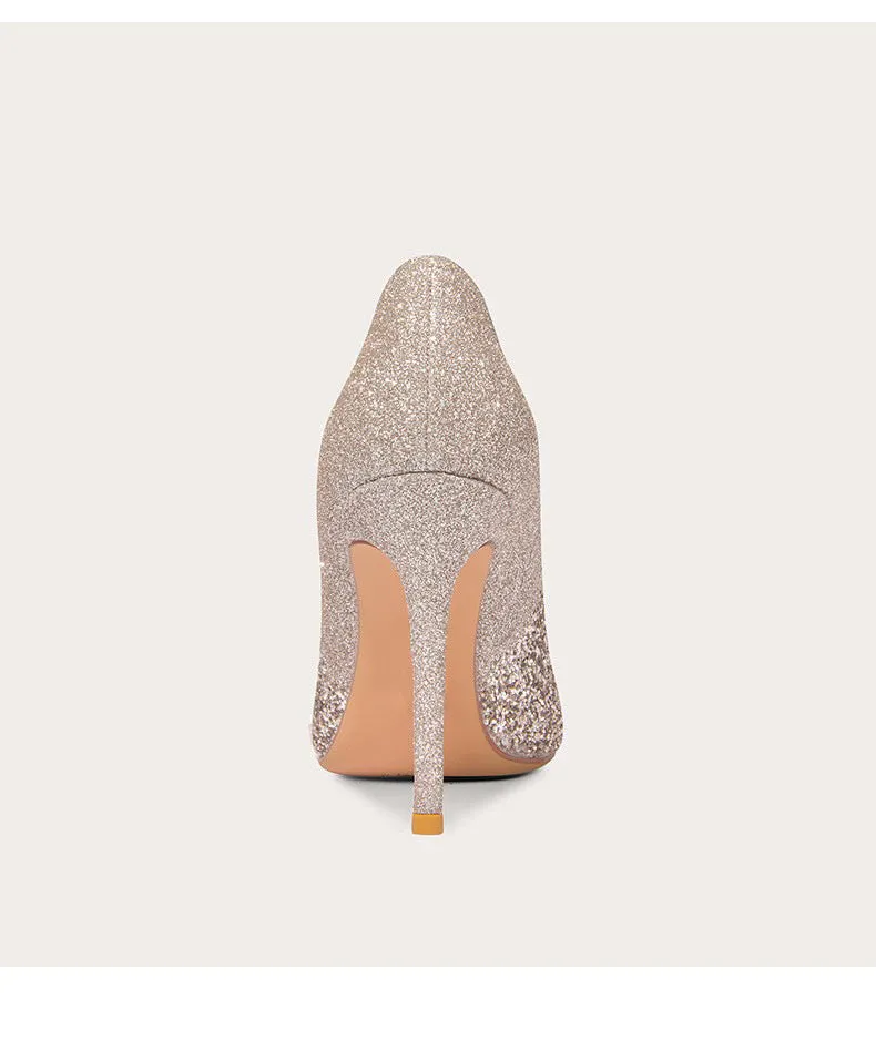Elegant Glitter Women's High Heels Evening Party Shoes