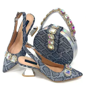 Elegant Rhinestone Heels & Bag Set  - Ideal for Weddings