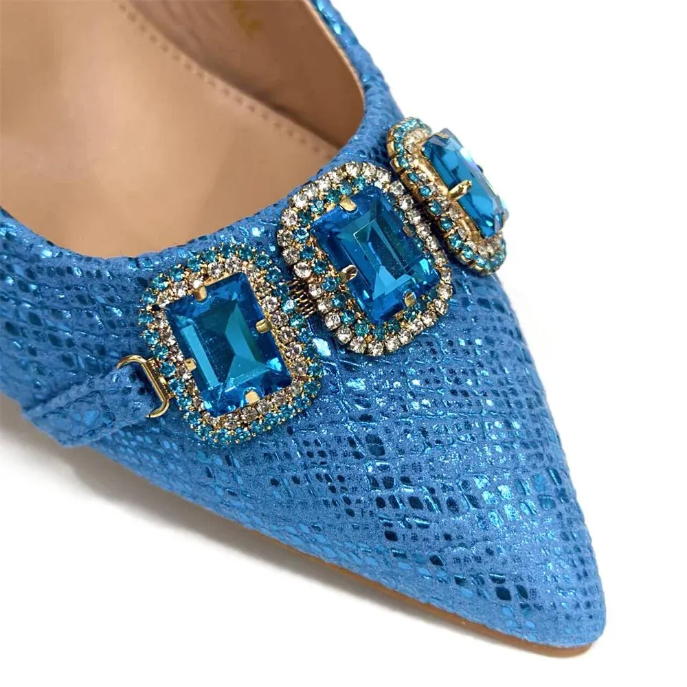 Elegant Rhinestone Heels & Bag Set  - Ideal for Weddings