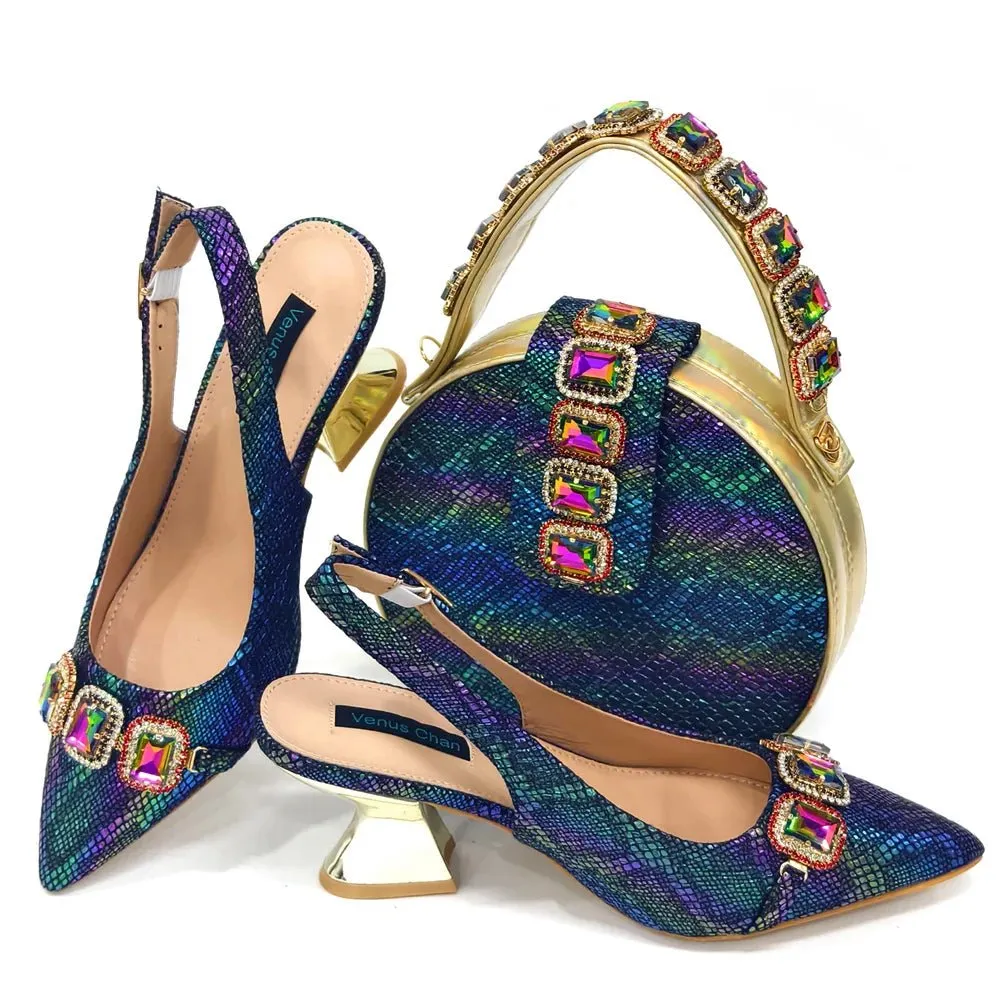 Elegant Rhinestone Heels & Bag Set  - Ideal for Weddings