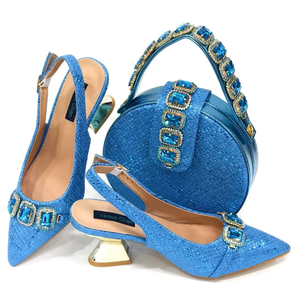 Elegant Rhinestone Heels & Bag Set  - Ideal for Weddings