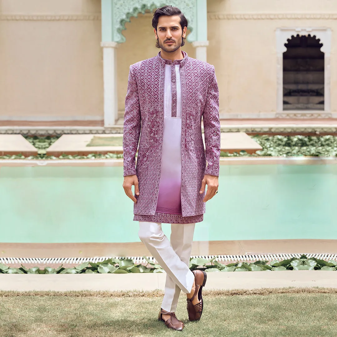 Elegant Rosewood Pink Indo-Western