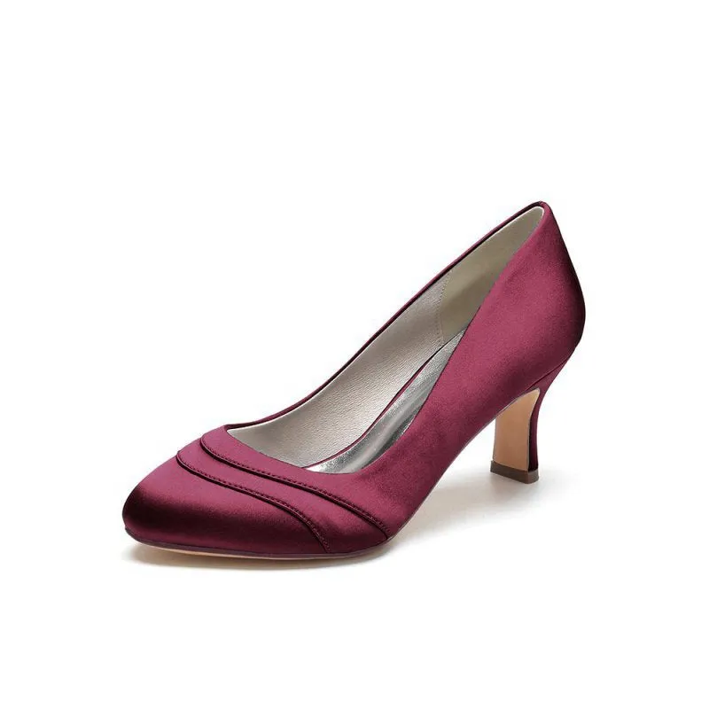 Elegant Satin Heels with Short Stiletto Heel