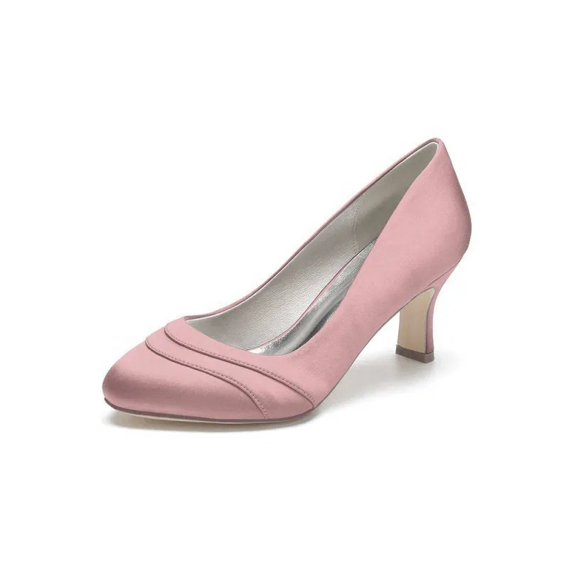 Elegant Satin Heels with Short Stiletto Heel