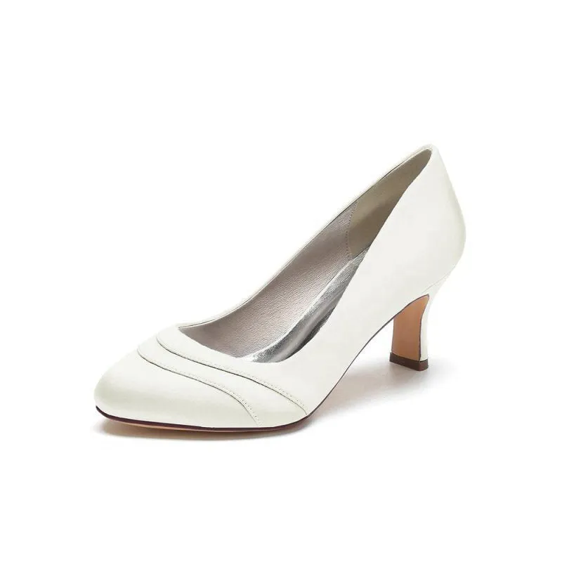 Elegant Satin Heels with Short Stiletto Heel