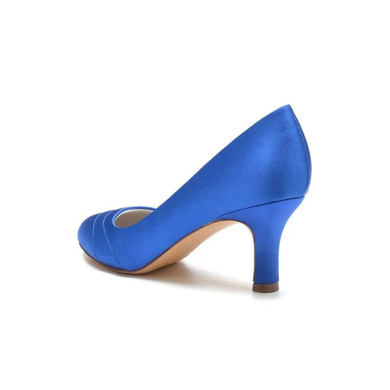 Elegant Satin Heels with Short Stiletto Heel