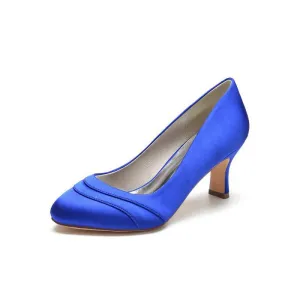 Elegant Satin Heels with Short Stiletto Heel