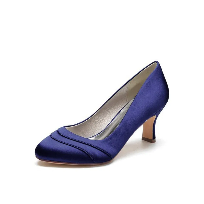 Elegant Satin Heels with Short Stiletto Heel