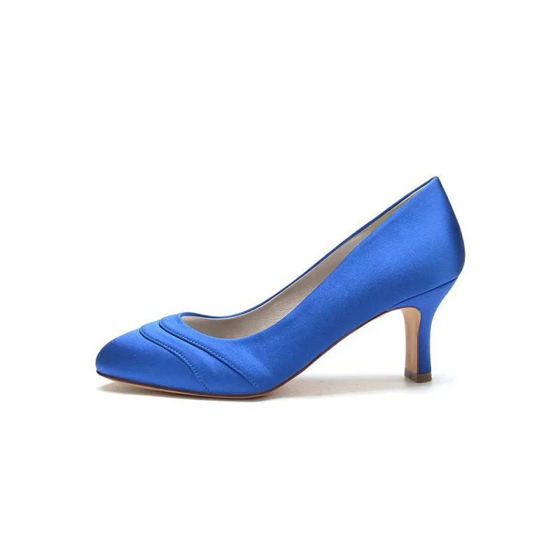Elegant Satin Heels with Short Stiletto Heel