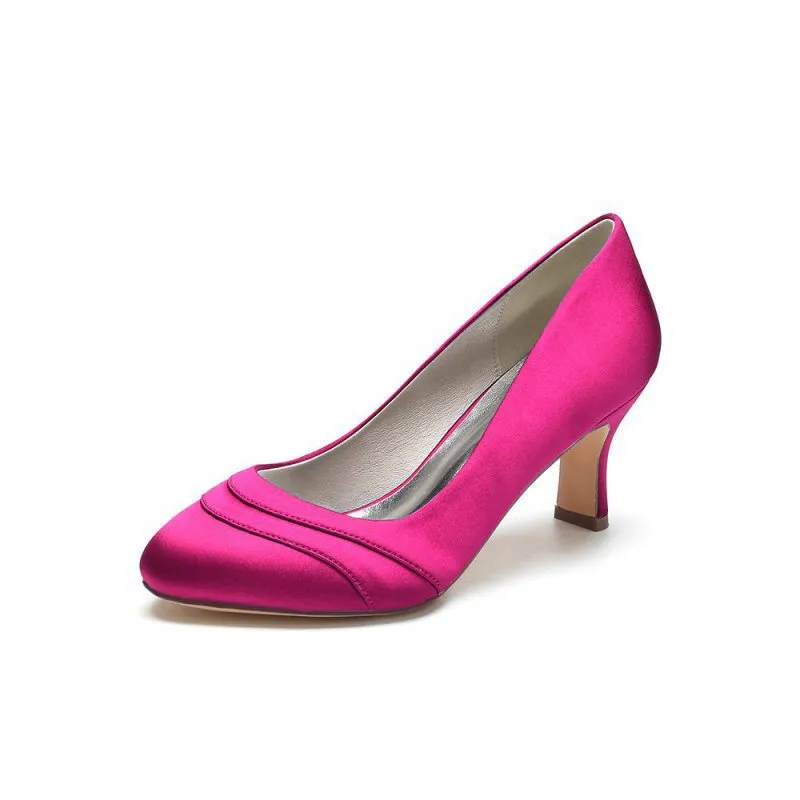 Elegant Satin Heels with Short Stiletto Heel