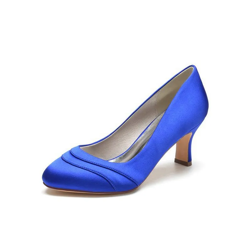 Elegant Satin Heels with Short Stiletto Heel