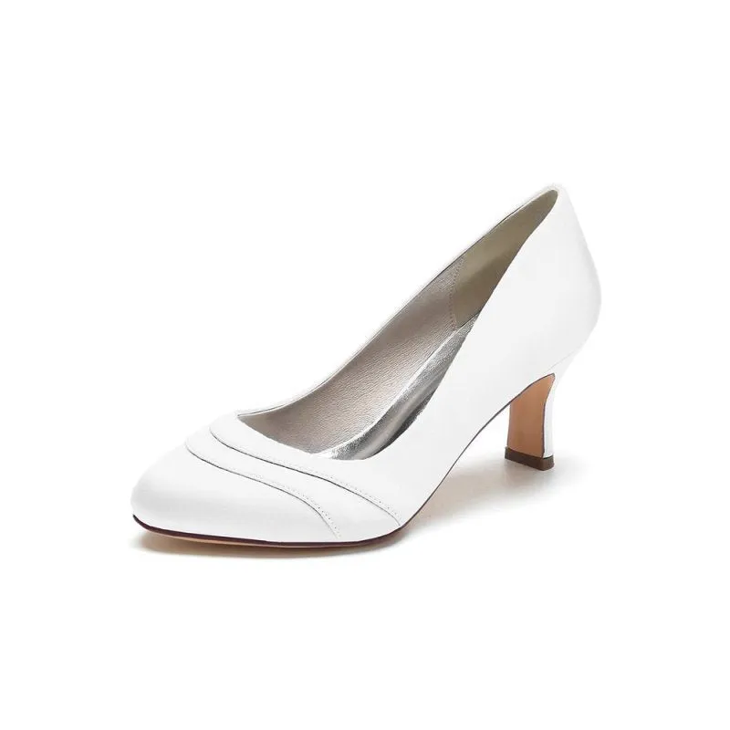 Elegant Satin Heels with Short Stiletto Heel