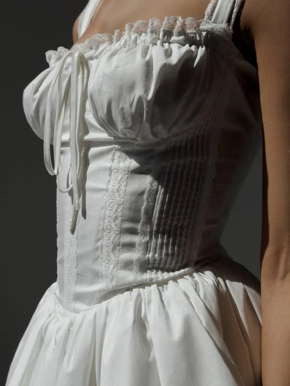 Elegant White Corset-Style Mini Dress