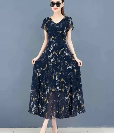 Elegant Women's Dress Long Sleeve