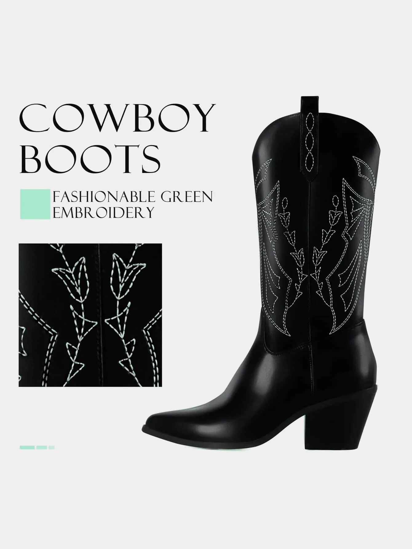 Embroidered Western Cowboy Boots