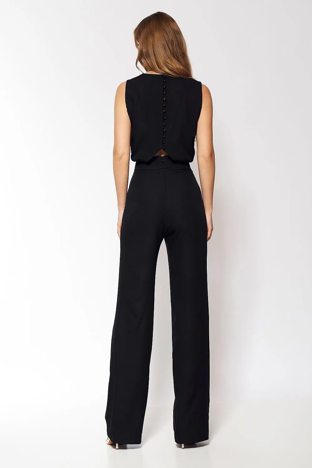 Extremely elegant straight legs formal jumpsuit