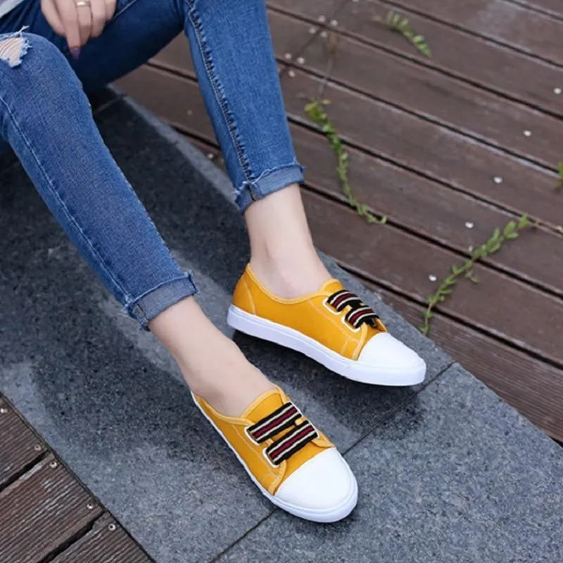 Fashion Breathable Women Canvas Shoes Lace-up Casual Ladies Shoes