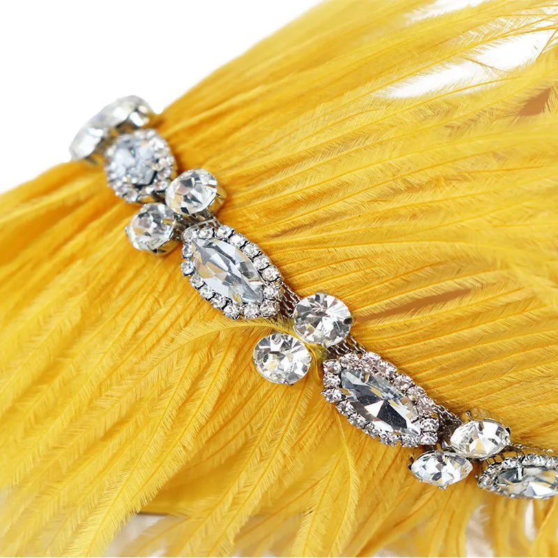 Fashion Rhinestone Feather Female Sandals Elegant Women Sandals