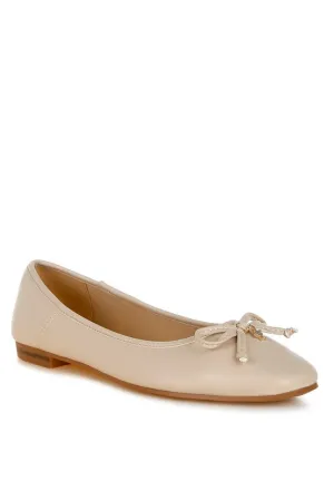 Faux Leather Casual Ballerinas
