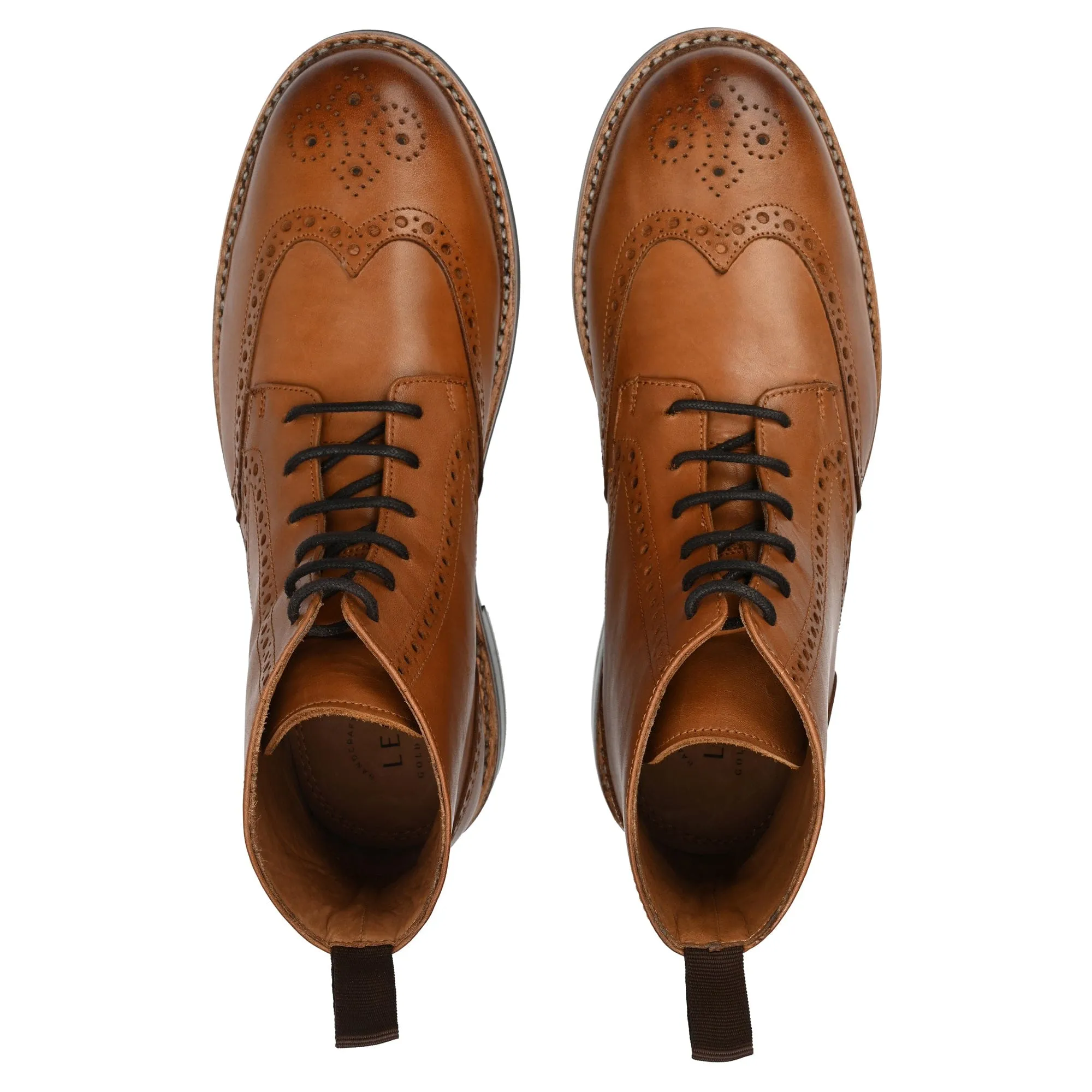 Fin Combat Brogue Boot Signature Tan - Goodyear Welted
