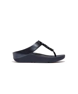 Fitflop Halo Bead Circle Metallic Toe Post Navy