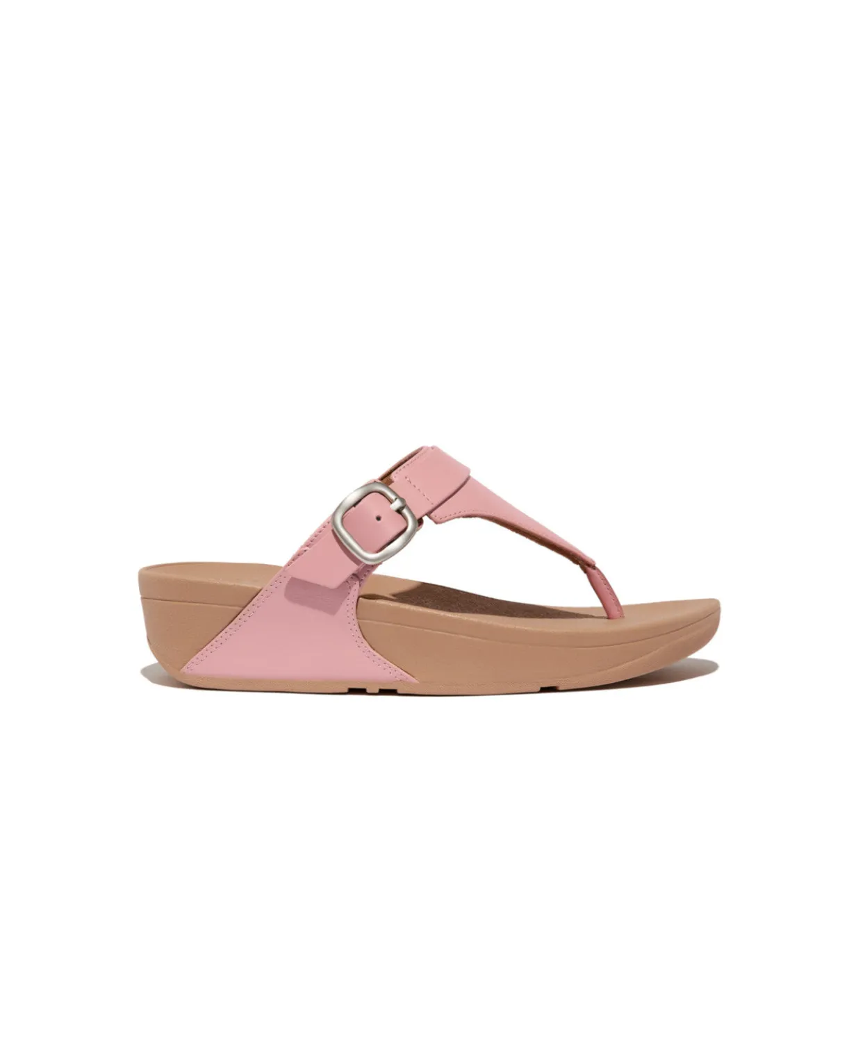 FitFlop Lulu Adjustable Leather Toe Post Sandals Pink