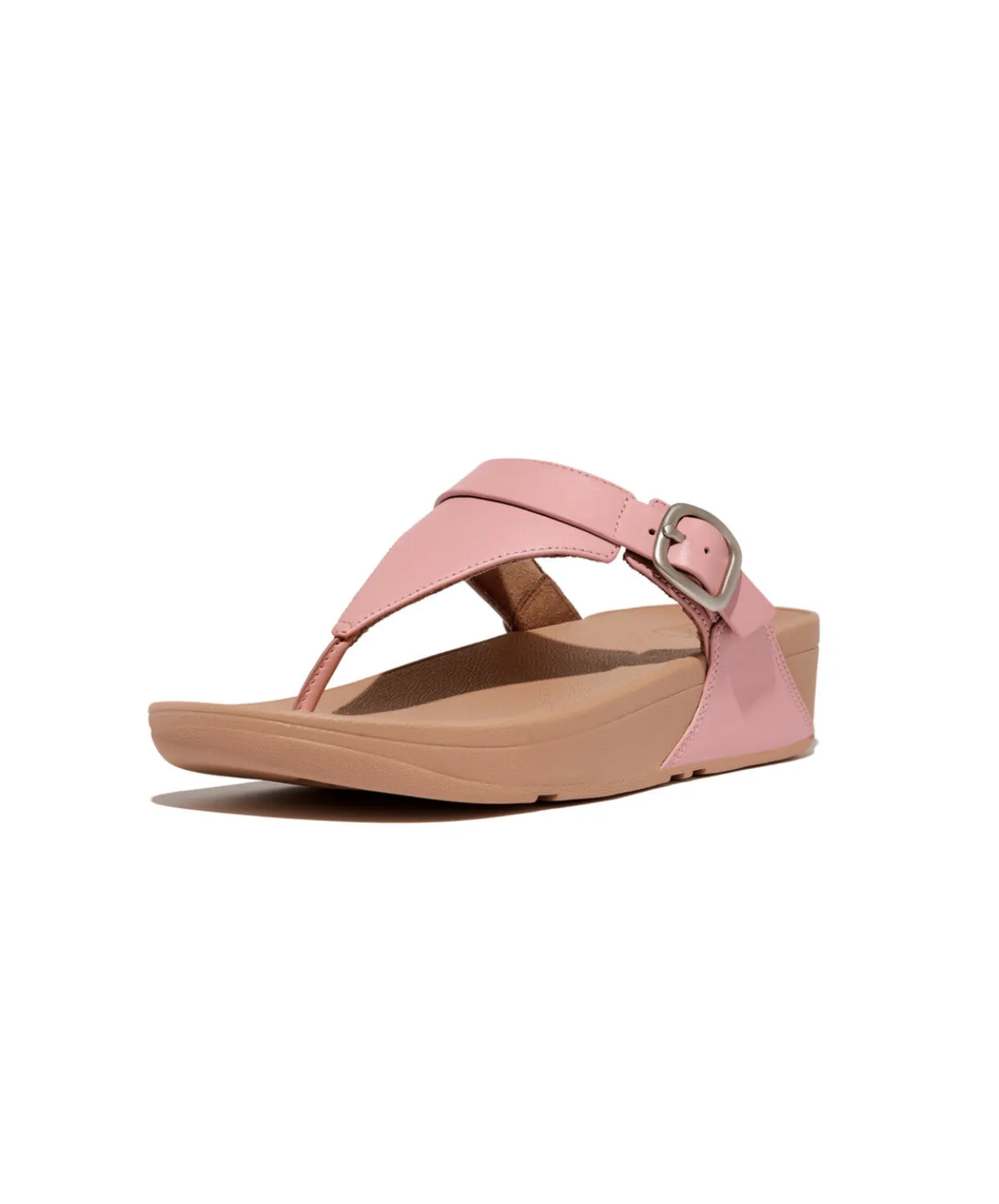 FitFlop Lulu Adjustable Leather Toe Post Sandals Pink
