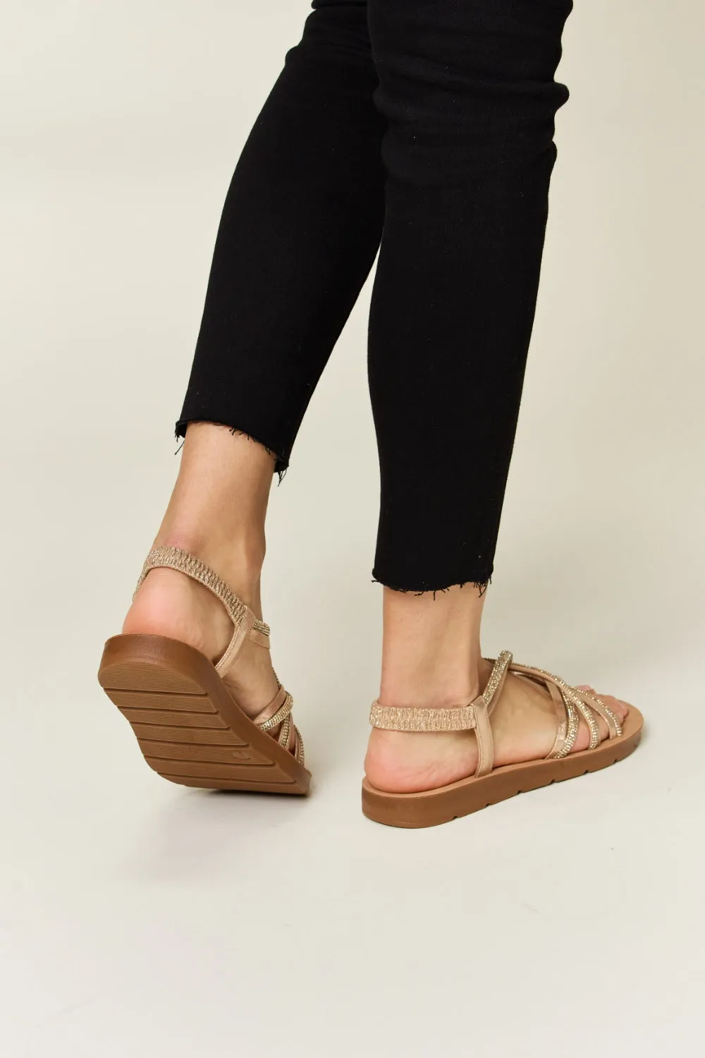 Forever Link Rhinestone Crisscross Flat Sandals ONLINE EXCLUSIVE