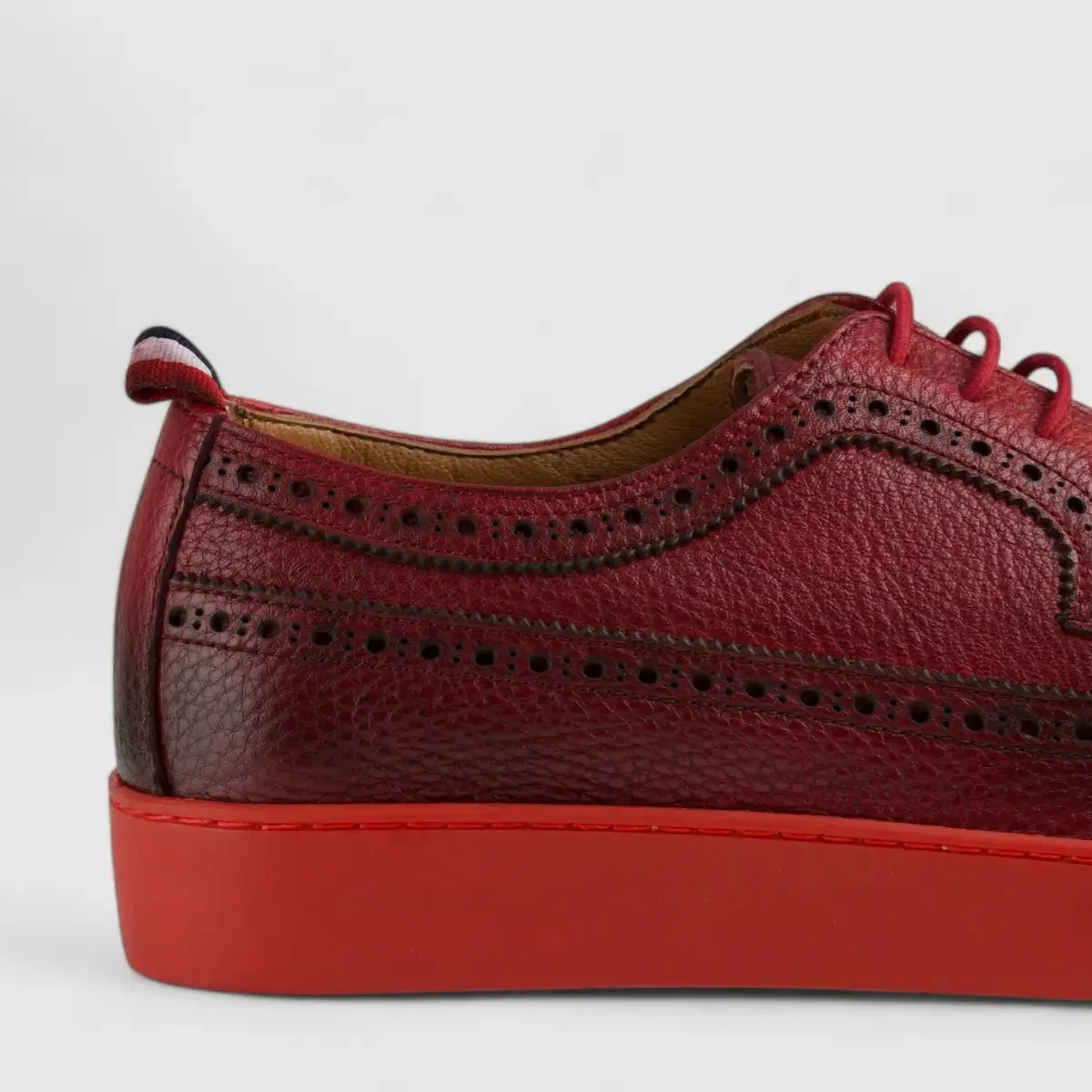 Formales Lace Up Leather Sneaker Red 4346