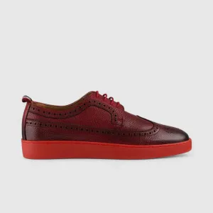 Formales Lace Up Leather Sneaker Red 4346