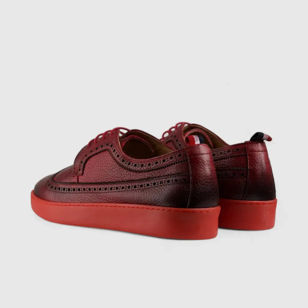 Formales Lace Up Leather Sneaker Red 4346