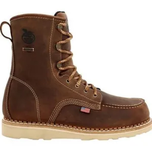 Georgia Men's Wedge 8" Waterproof Soft Toe Slip Resist Work Boot -Brown- GB00532