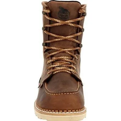 Georgia Men's Wedge 8" Waterproof Soft Toe Slip Resist Work Boot -Brown- GB00532