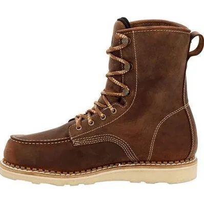 Georgia Men's Wedge 8" Waterproof Soft Toe Slip Resist Work Boot -Brown- GB00532