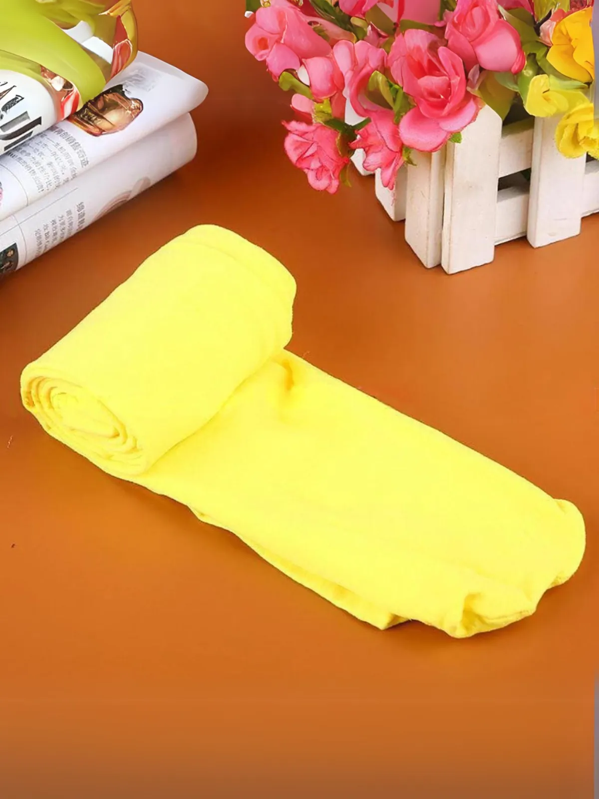 Girls Yellow Colored Tights