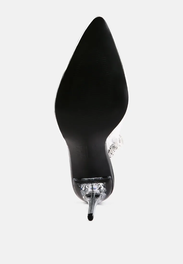 Goddess Metallic Stiletto Heel Slingback Sandals By Ruw