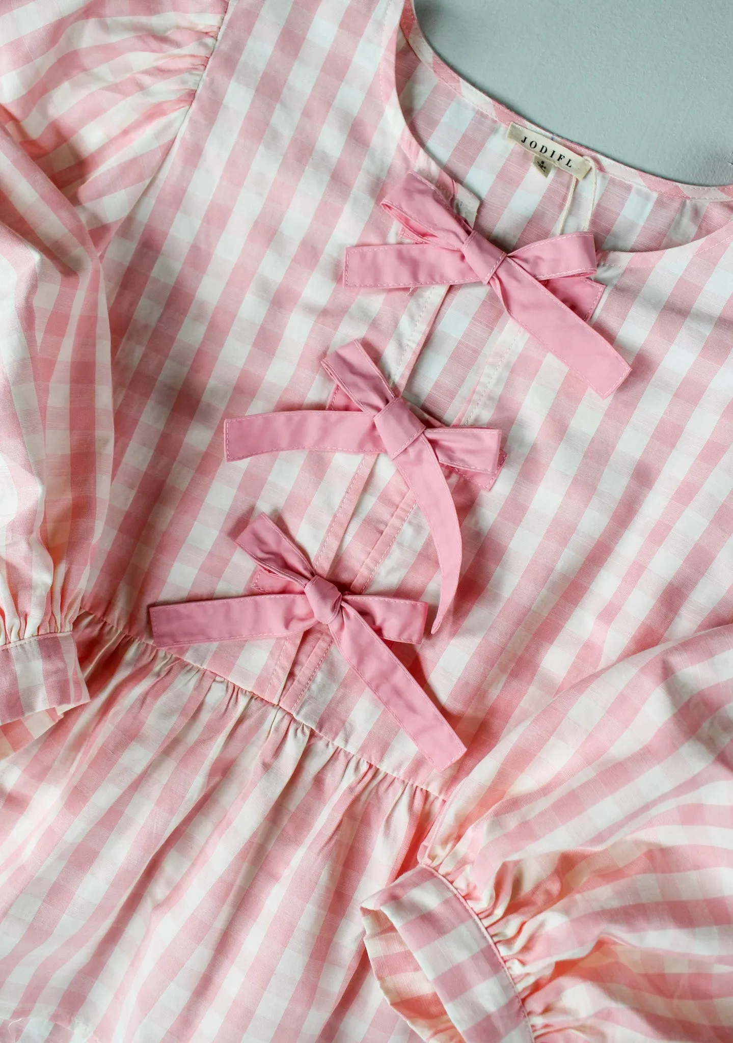 Gorgeous In Gingham Peplum Top • Pink
