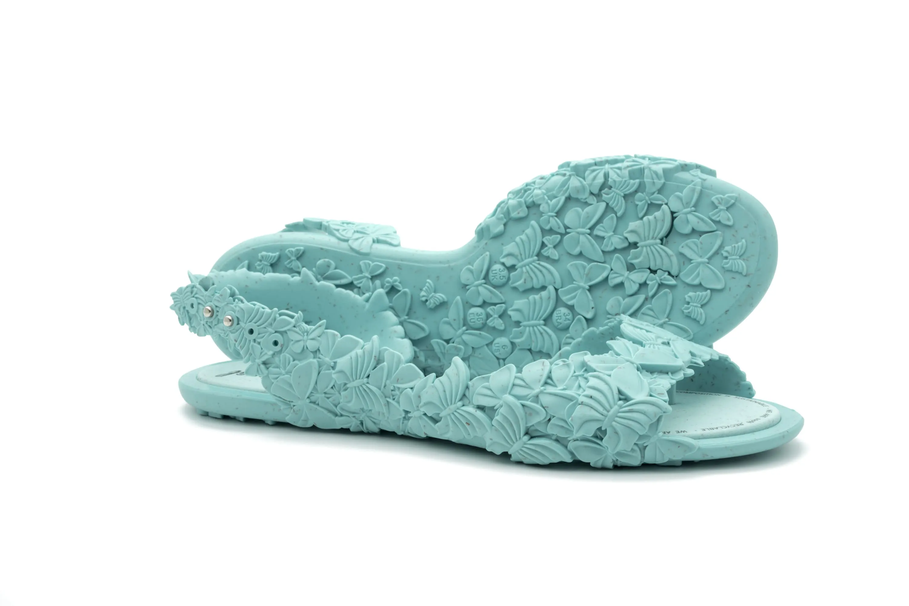 Green Butterfly Textured Shoes
