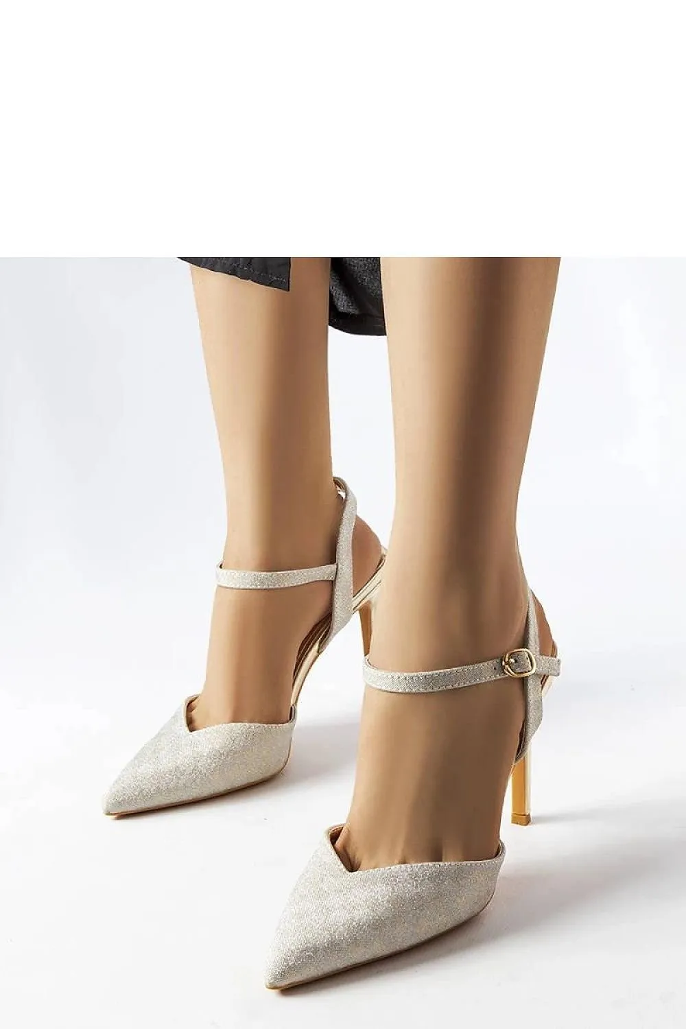 Grey checkered shiny stilettos