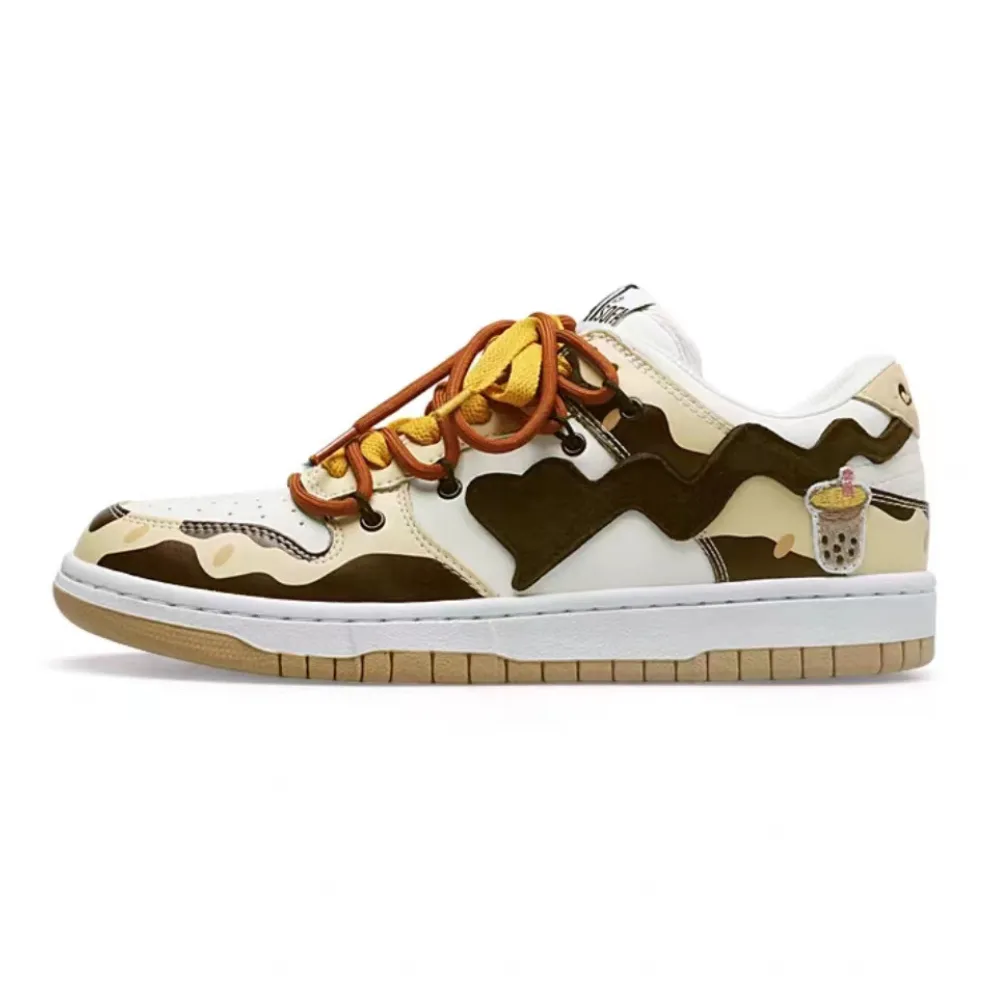 H-Block |Cute Bobo Milk Tea Heart Canvas Sneakers