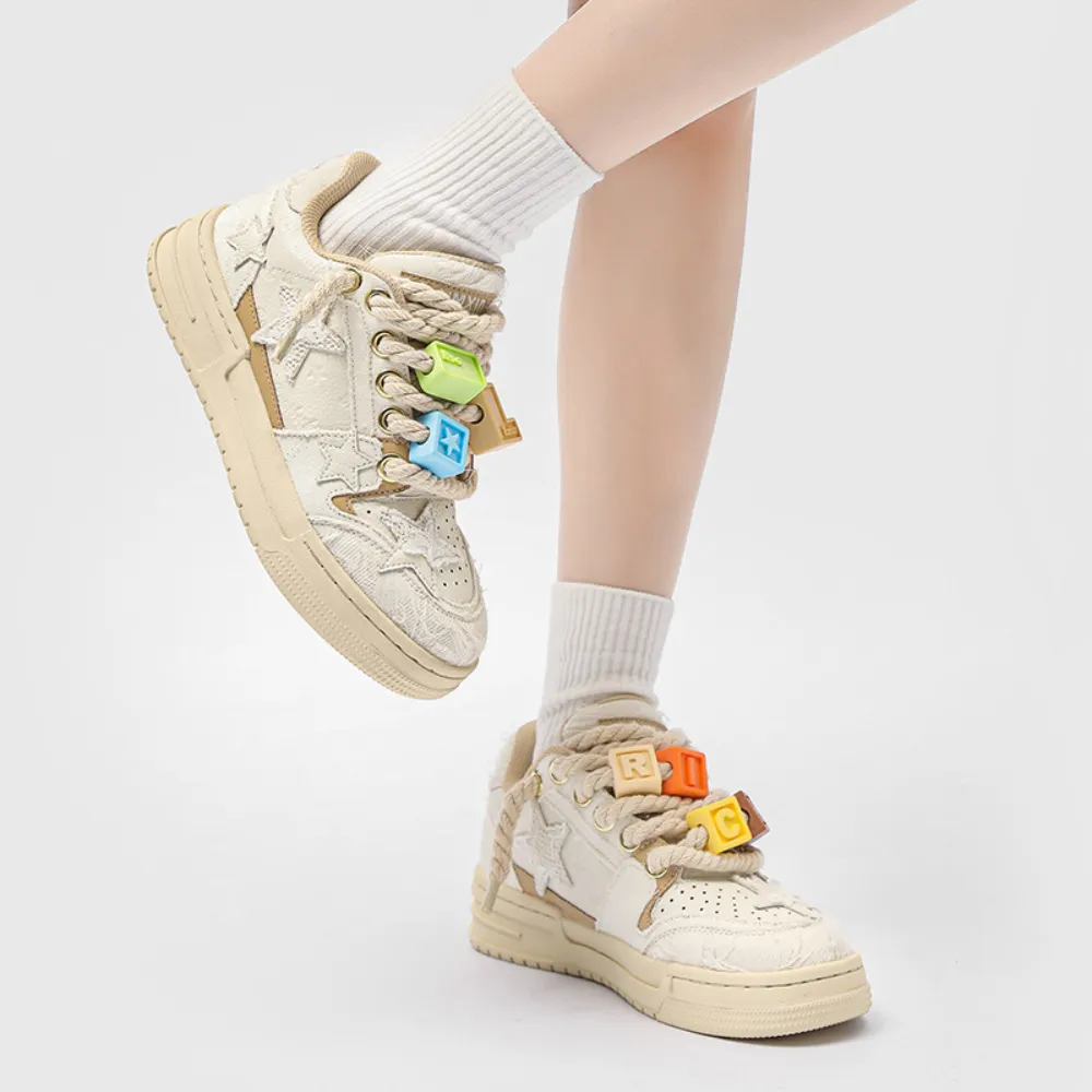 H-Block |Street Letter Stars Couple Casual Sneakers