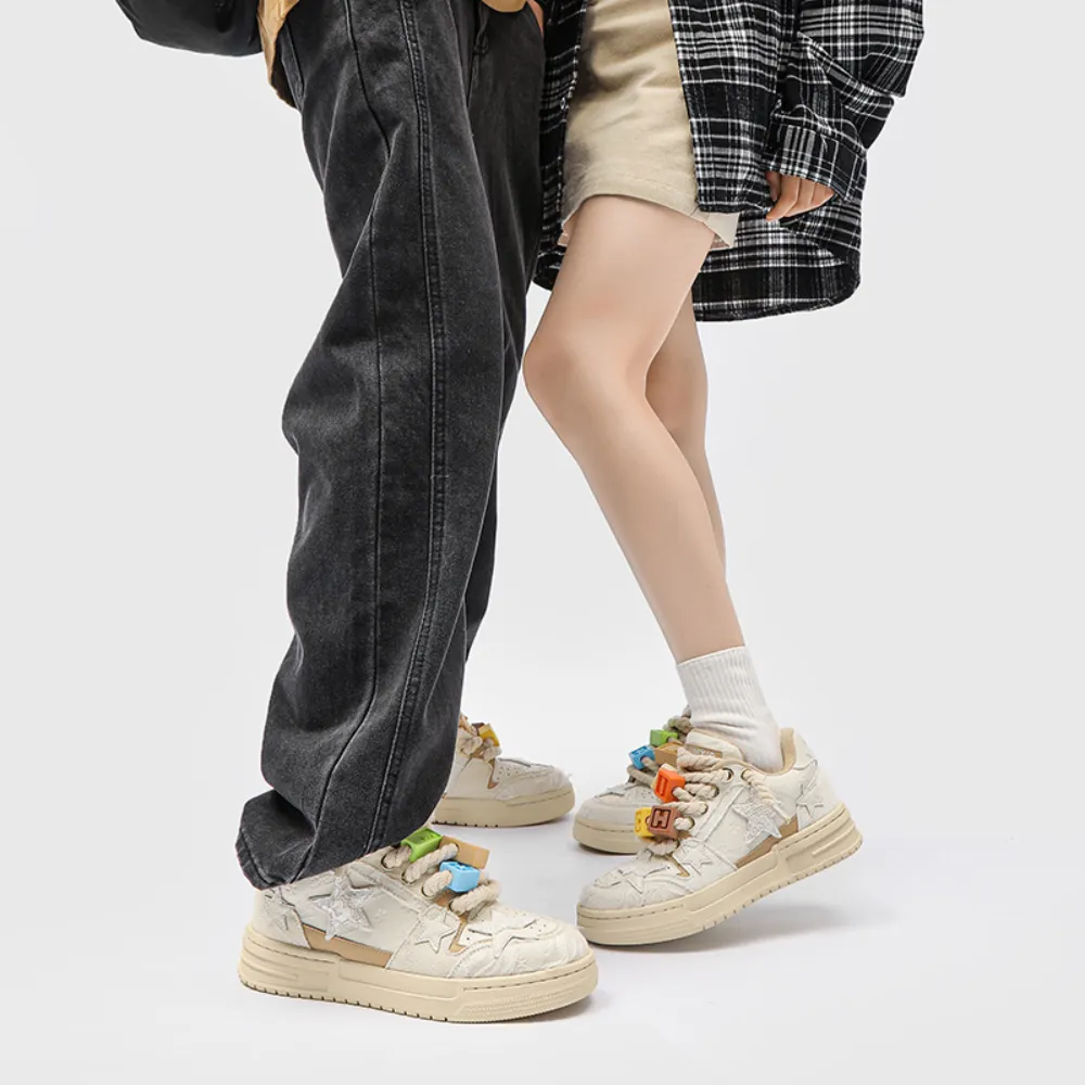 H-Block |Street Letter Stars Couple Casual Sneakers