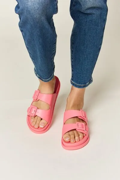 Hazel Blues® |  Legend Double Buckle Open Toe Sandals