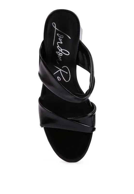 High Block Heel Double Strap Sandals