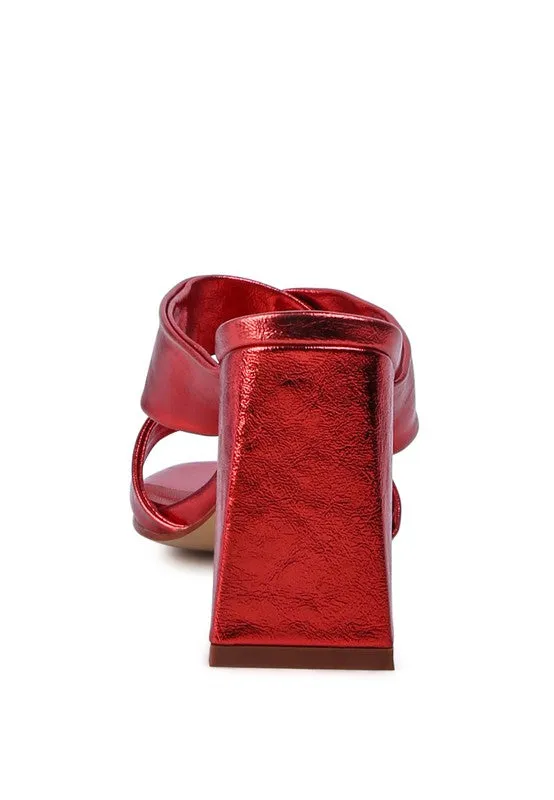 High Block Heel Double Strap Sandals