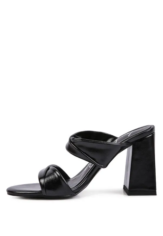 High Block Heel Double Strap Sandals