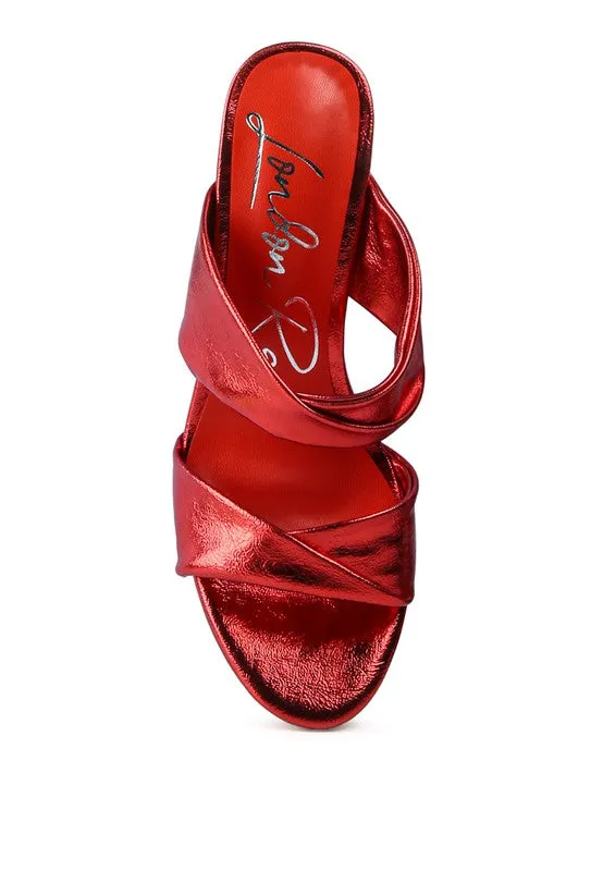 High Block Heel Double Strap Sandals