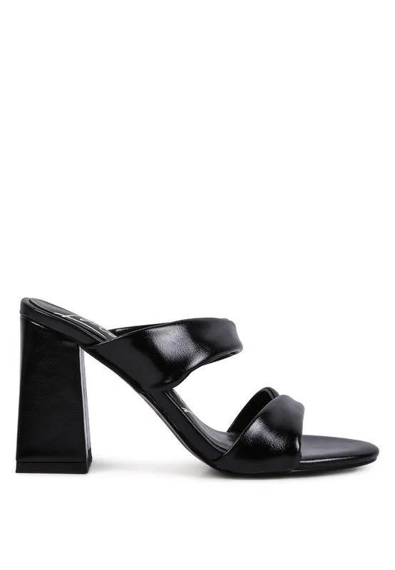 High Block Heel Double Strap Sandals