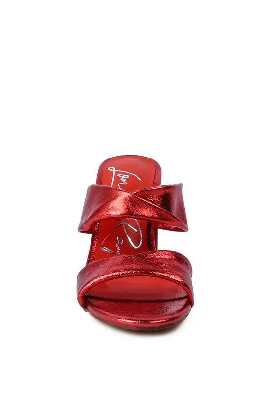 High Block Heel Double Strap Sandals