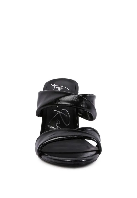 High Block Heel Double Strap Sandals